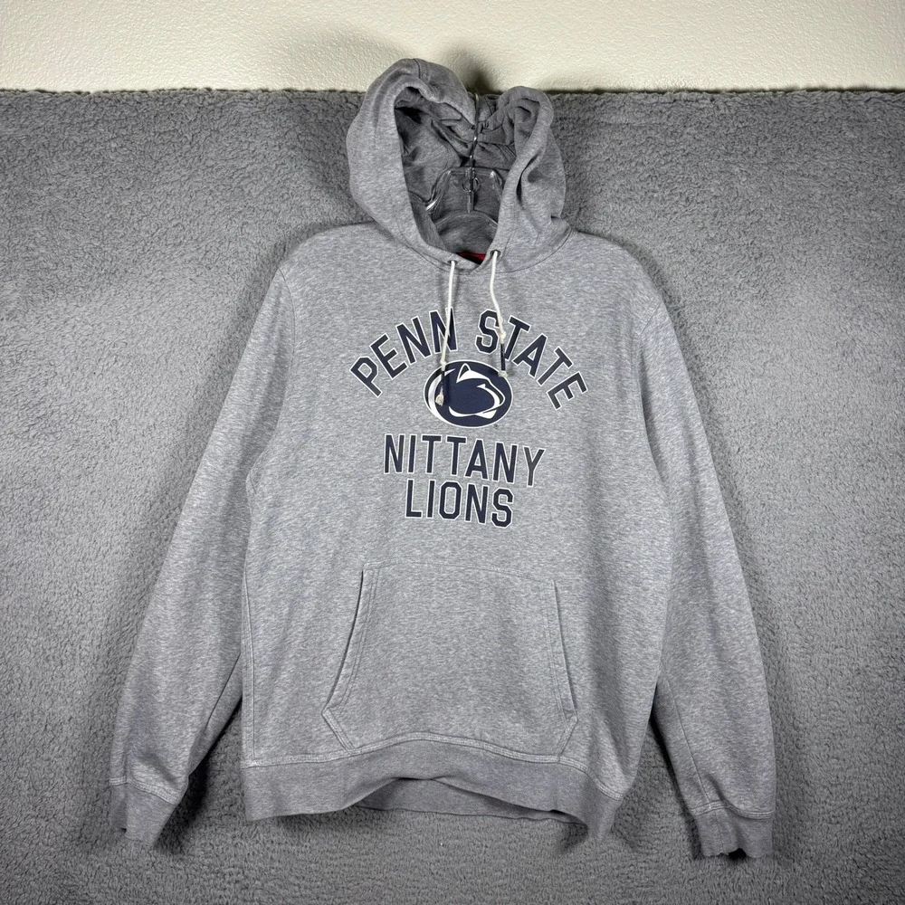 Nike Penn State Nittany Lions Hoodie Mens Large Gray Fleece Pullover 29779X-PE3